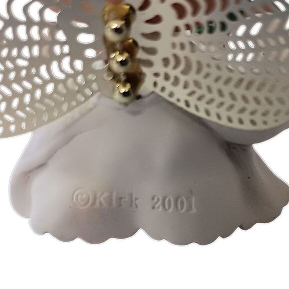 Kirks Kritters Angel Cheeks Figure Frog Russ Berrie 2001 Vintage Cherub Wings - Picture 6 of 16